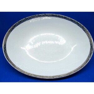 Fukagawa Arita Silver Lichen 10 1/4"  Serving Vegetable Bowl